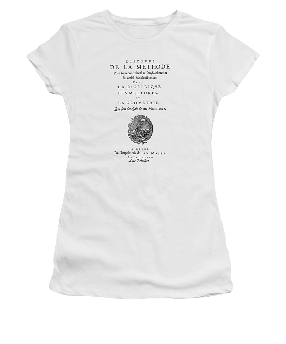 1637 Women's T-Shirt featuring the painting Descartes Manuscript by Granger