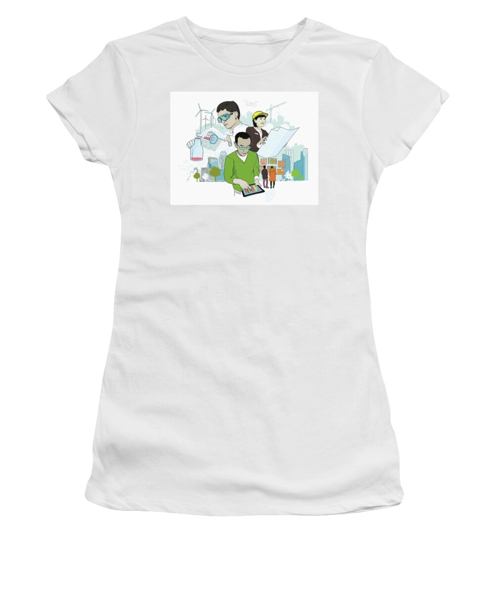 20-24 Years Women's T-Shirt featuring the photograph Development And Innovation In Business by Ikon Ikon Images