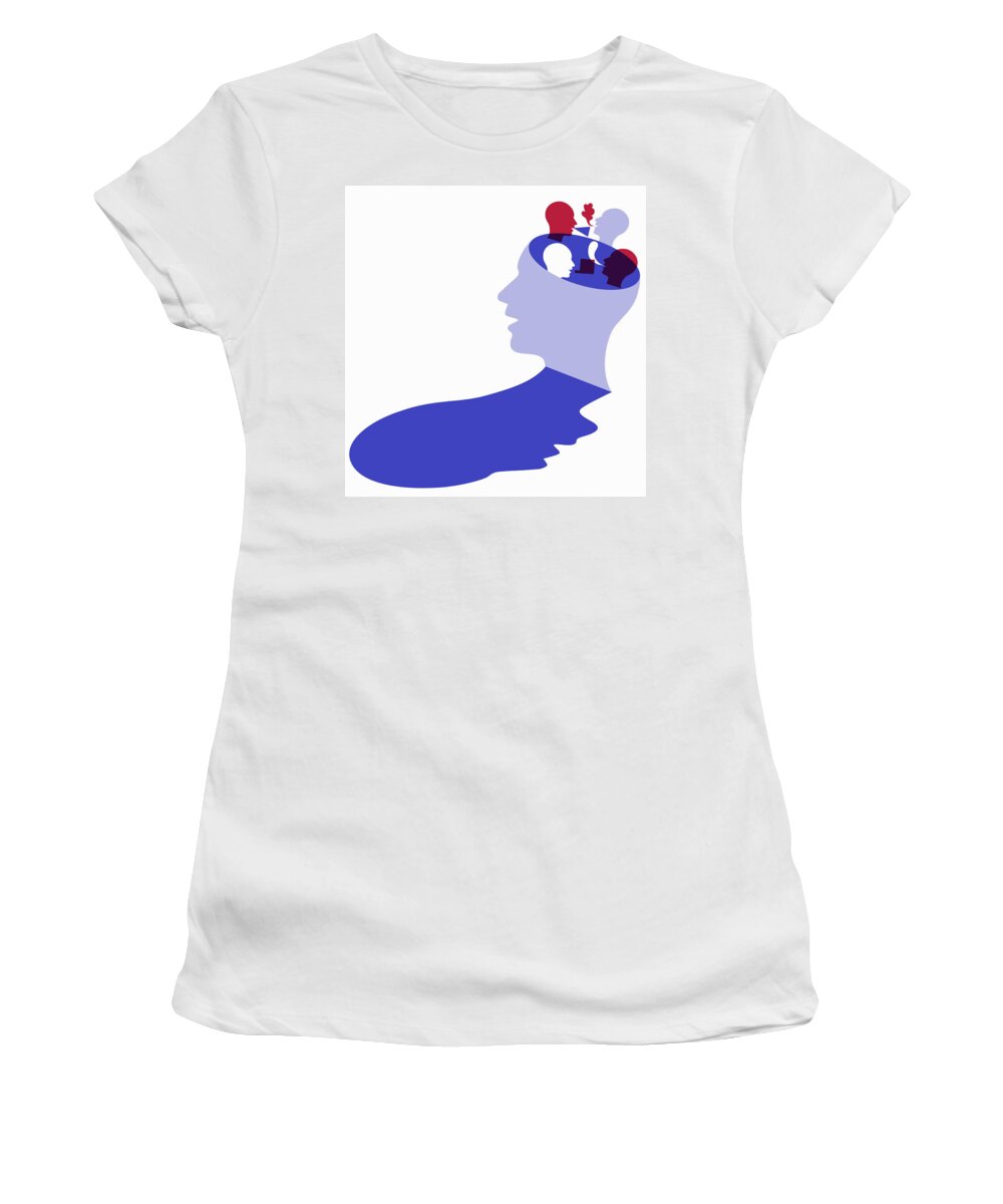 Adult Women's T-Shirt featuring the photograph Different Ideas Inside Of Mans Head by Ikon Images