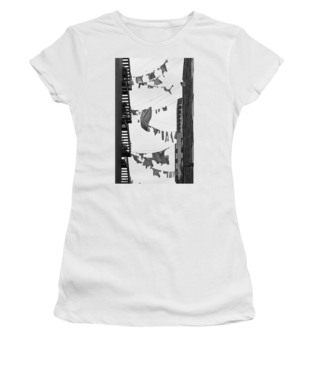 Hanging Laundry Women's T-Shirt featuring the photograph Dirty Laundry by Scott Campbell