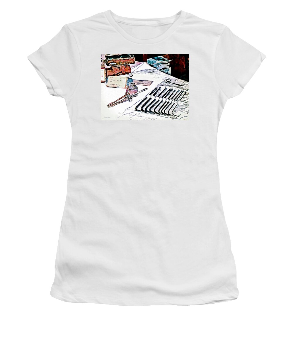Druggist Women's T-Shirt featuring the photograph Doctor - Medical Instruments by Susan Savad