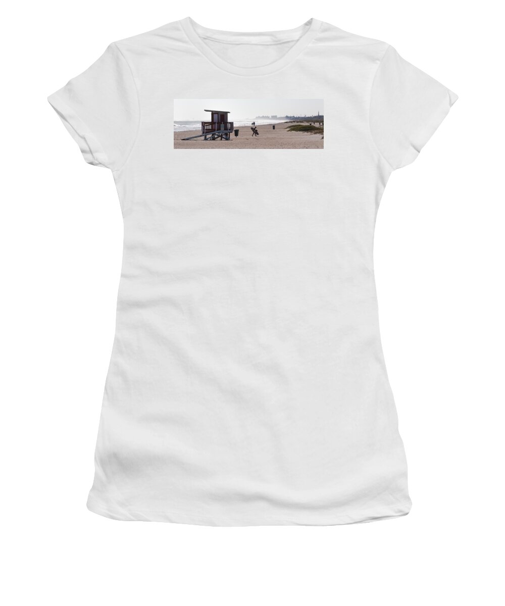 Beach Women's T-Shirt featuring the photograph Done Surfing by Ed Gleichman