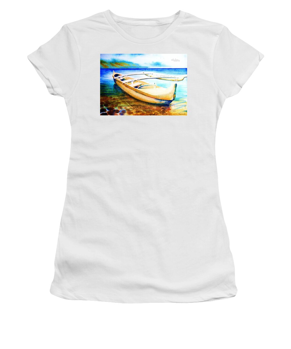 Ocean Women's T-Shirt featuring the painting Dreams of Polynesia by Frances Ku