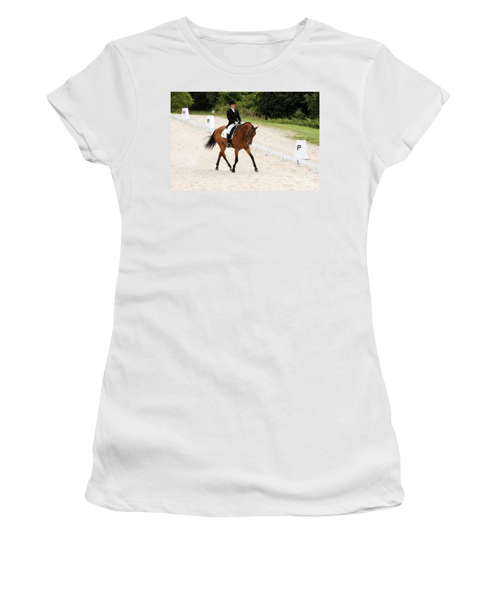 Horse Women's T-Shirt featuring the photograph Dressage Test by Janice Byer