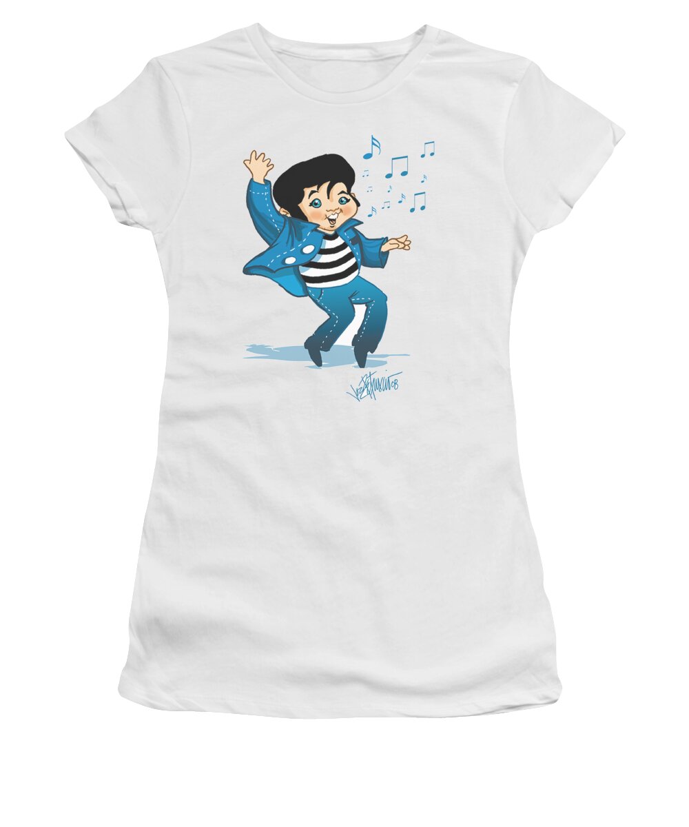  Women's T-Shirt featuring the digital art Elvis - Lil Jailbird by Brand A