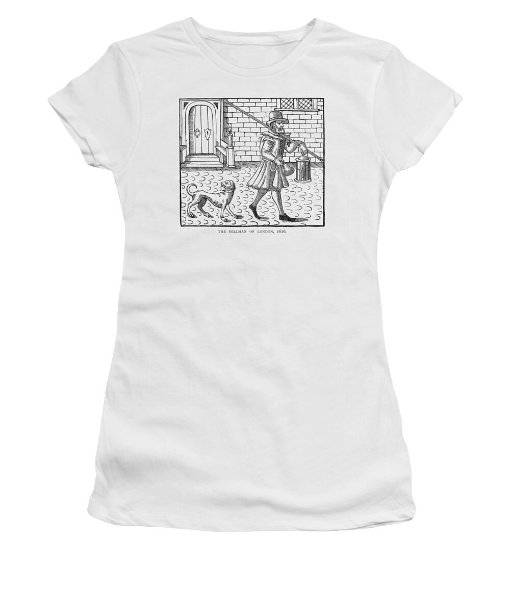 1616 Women's T-Shirt featuring the painting England Bellman, 1616 by Granger