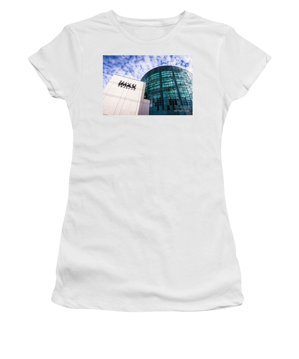 America Women's T-Shirt featuring the photograph Entergy IMAX Theatre in New Orleans by Paul Velgos