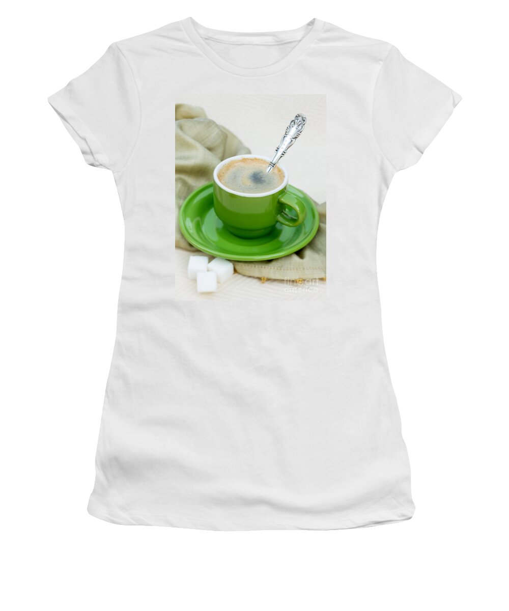 Coffee Women's T-Shirt featuring the photograph Espresso in Green by Iris Richardson