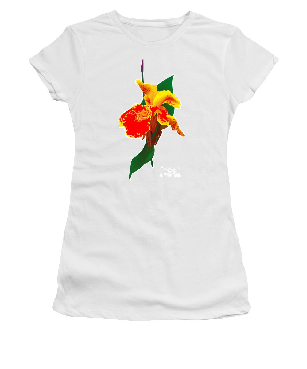 Illustration Women's T-Shirt featuring the digital art Exotic Flower by Gina Koch