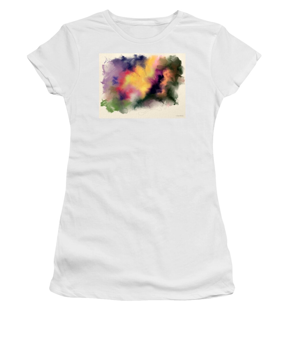 Abstract Women's T-Shirt featuring the painting Exploring Shapes 01 by Jo-Anne Gazo-McKim