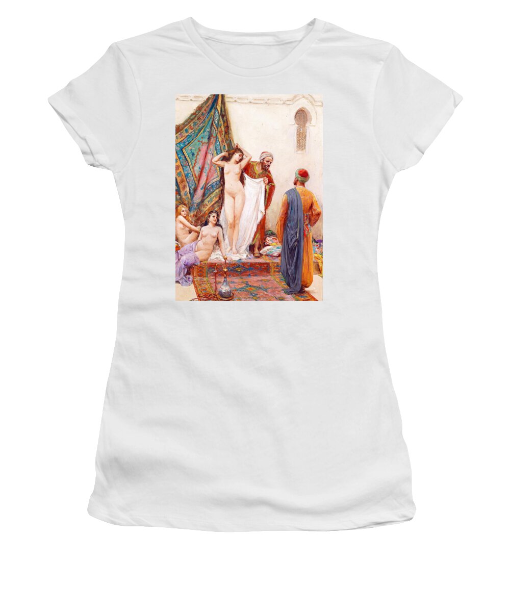 Fabio Women's T-Shirt featuring the painting Fabio Fabbi Negotiation by Munir Alawi