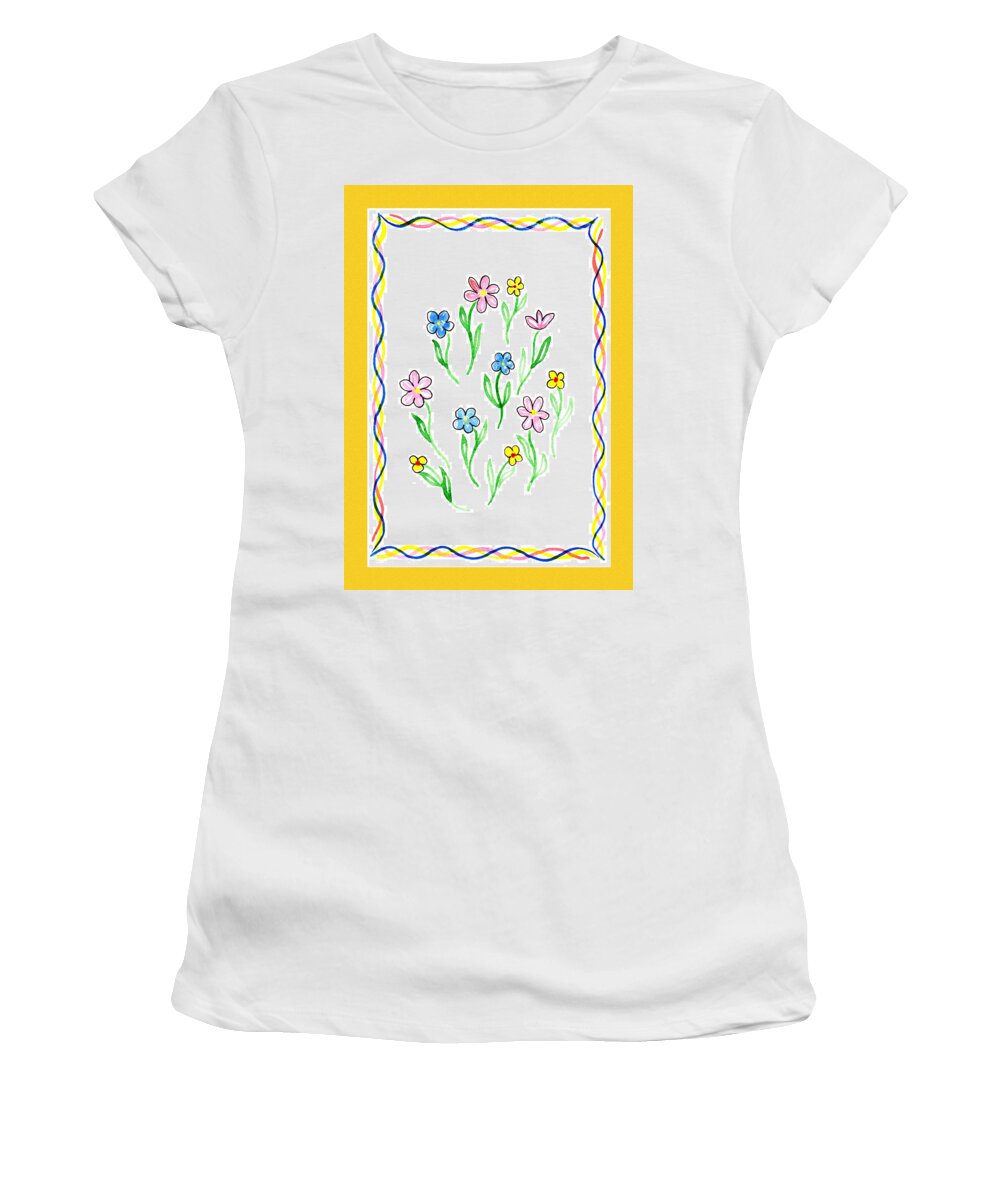 Festive Flowers Women's T-Shirt featuring the painting Festive Flowers I by Irina Sztukowski