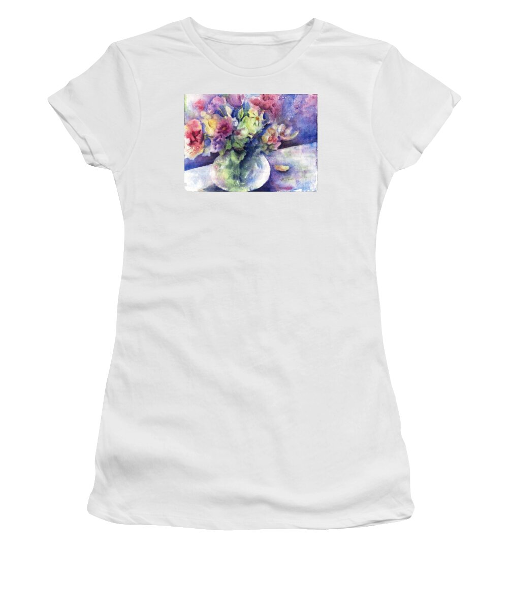Sunflower Women's T-Shirt featuring the painting Flowers From the Imagination by Maria Hunt