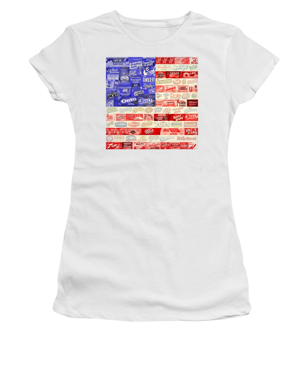 Vector Women's T-Shirt featuring the digital art Food Advertising Flag by Gary Grayson