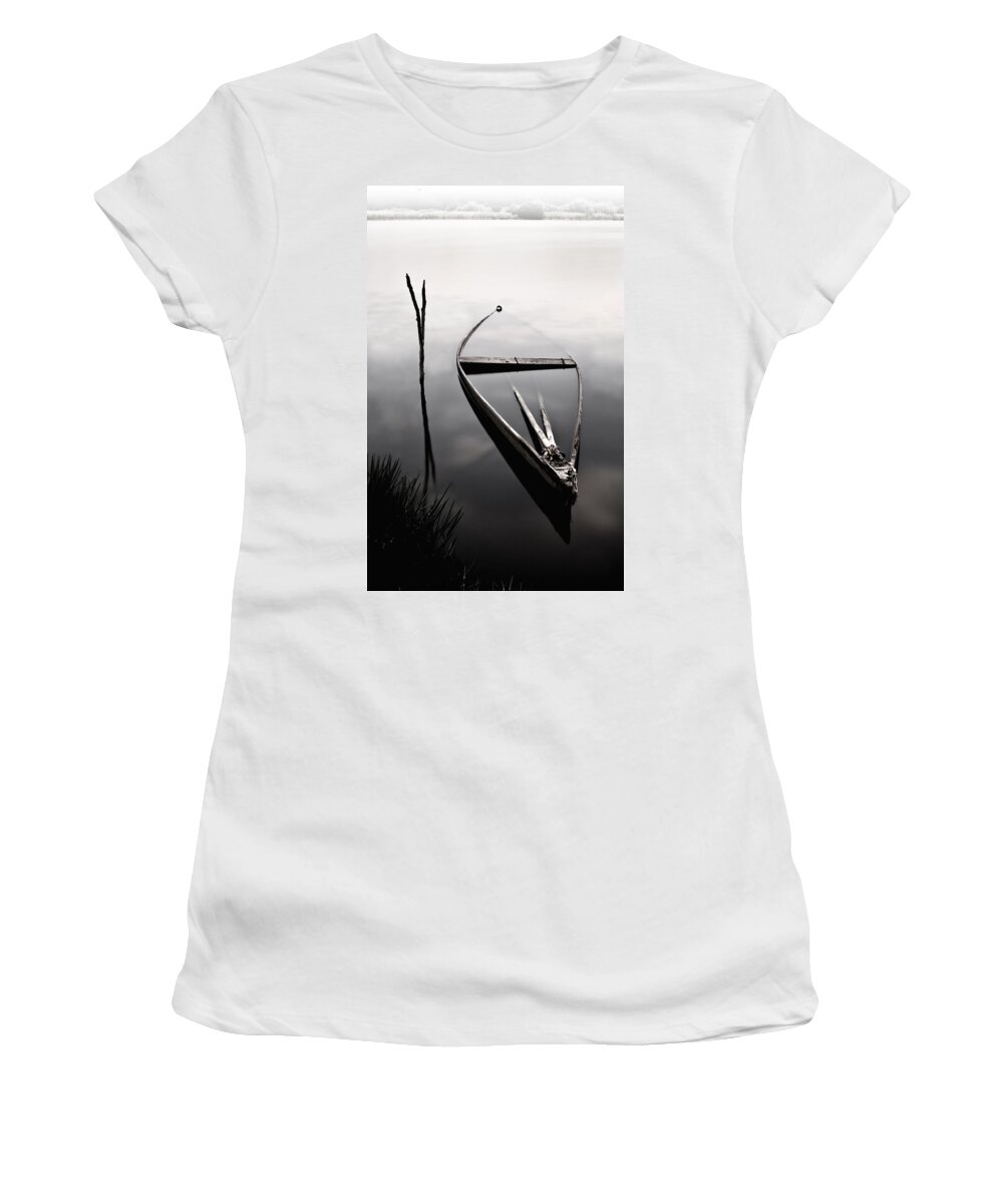 Boats Women's T-Shirt featuring the photograph Forgotten in time by Jorge Maia