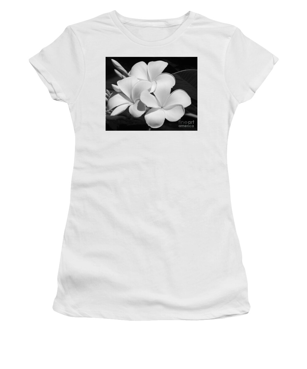 Art Women's T-Shirt featuring the photograph Frangipani in Black and White by Sabrina L Ryan