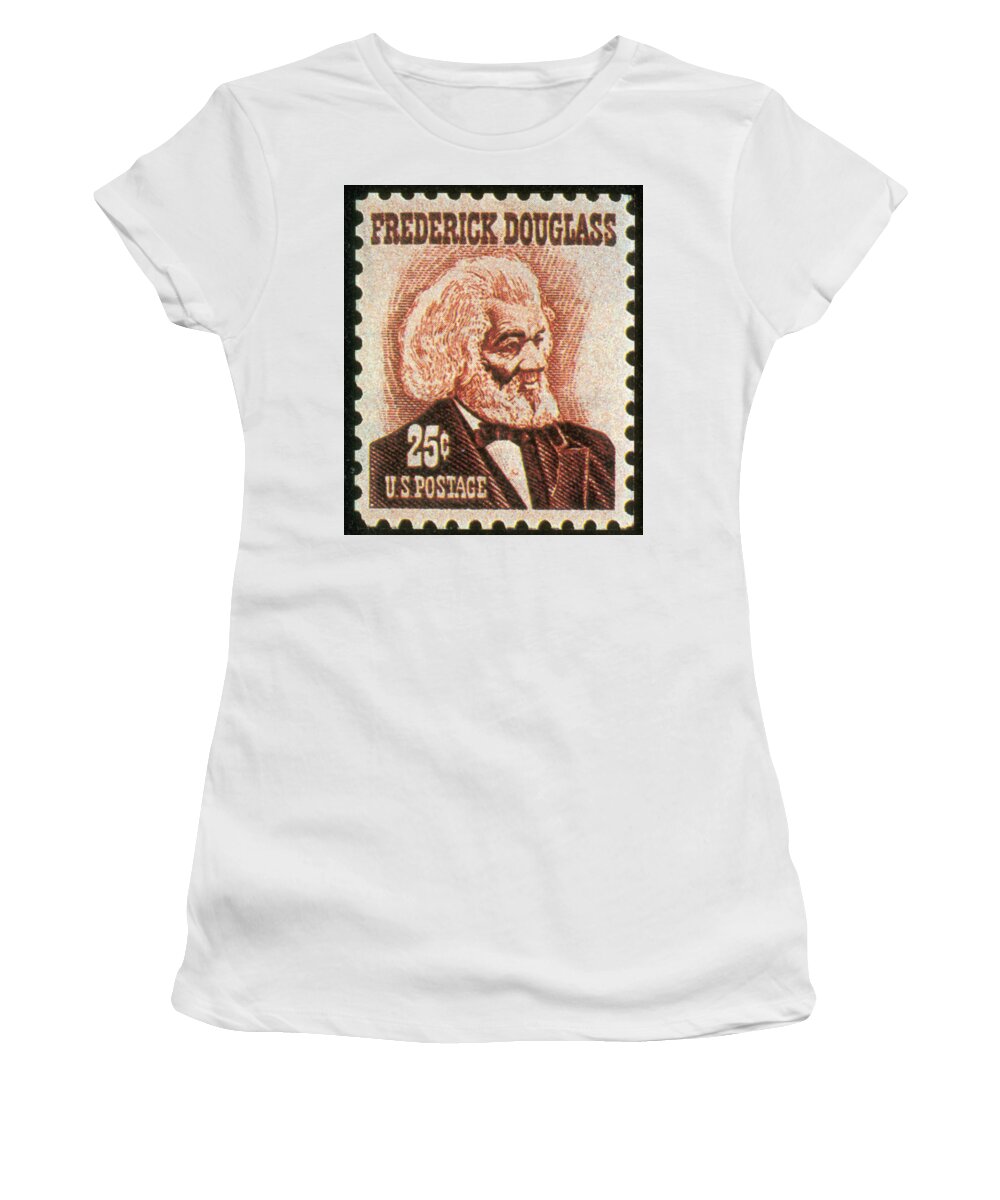 Philately Women's T-Shirt featuring the photograph Frederick Douglass, U.s. Postage Stamp by Science Source