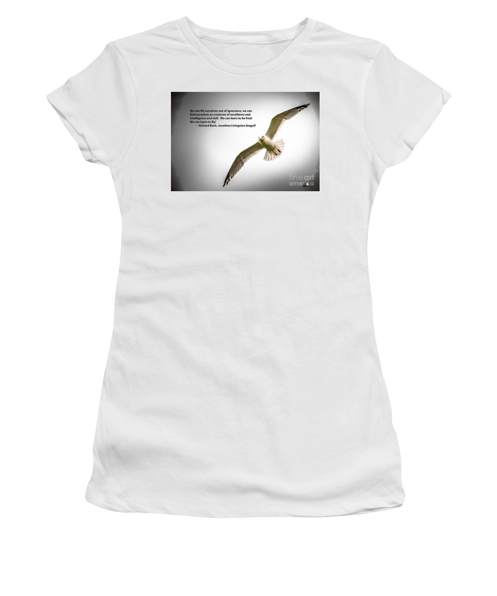 Jonathon Livingston Seagull Women's T-Shirt featuring the photograph Freedom by Grace Grogan