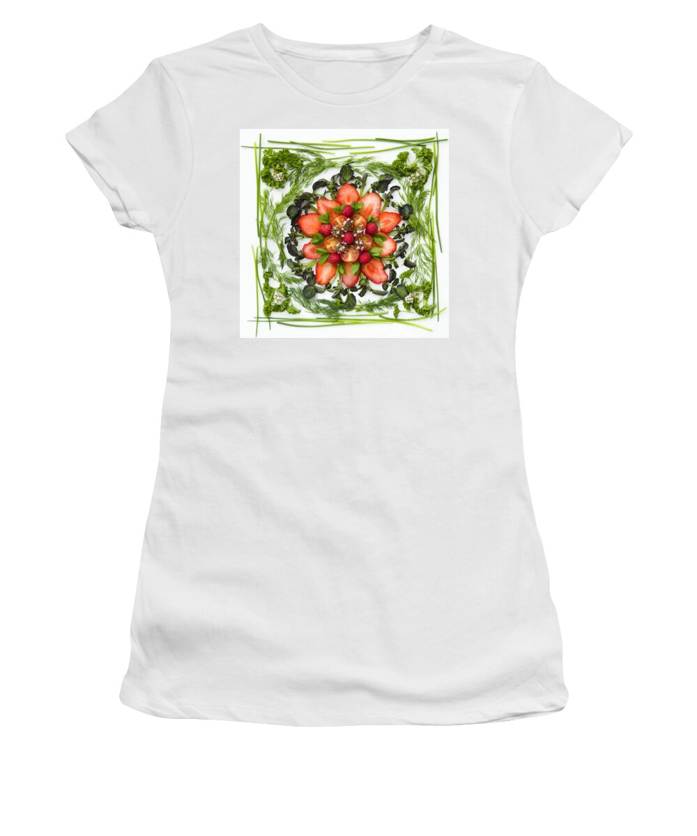 Arranged Women's T-Shirt featuring the photograph Fresh Fruit Salad by Anne Gilbert