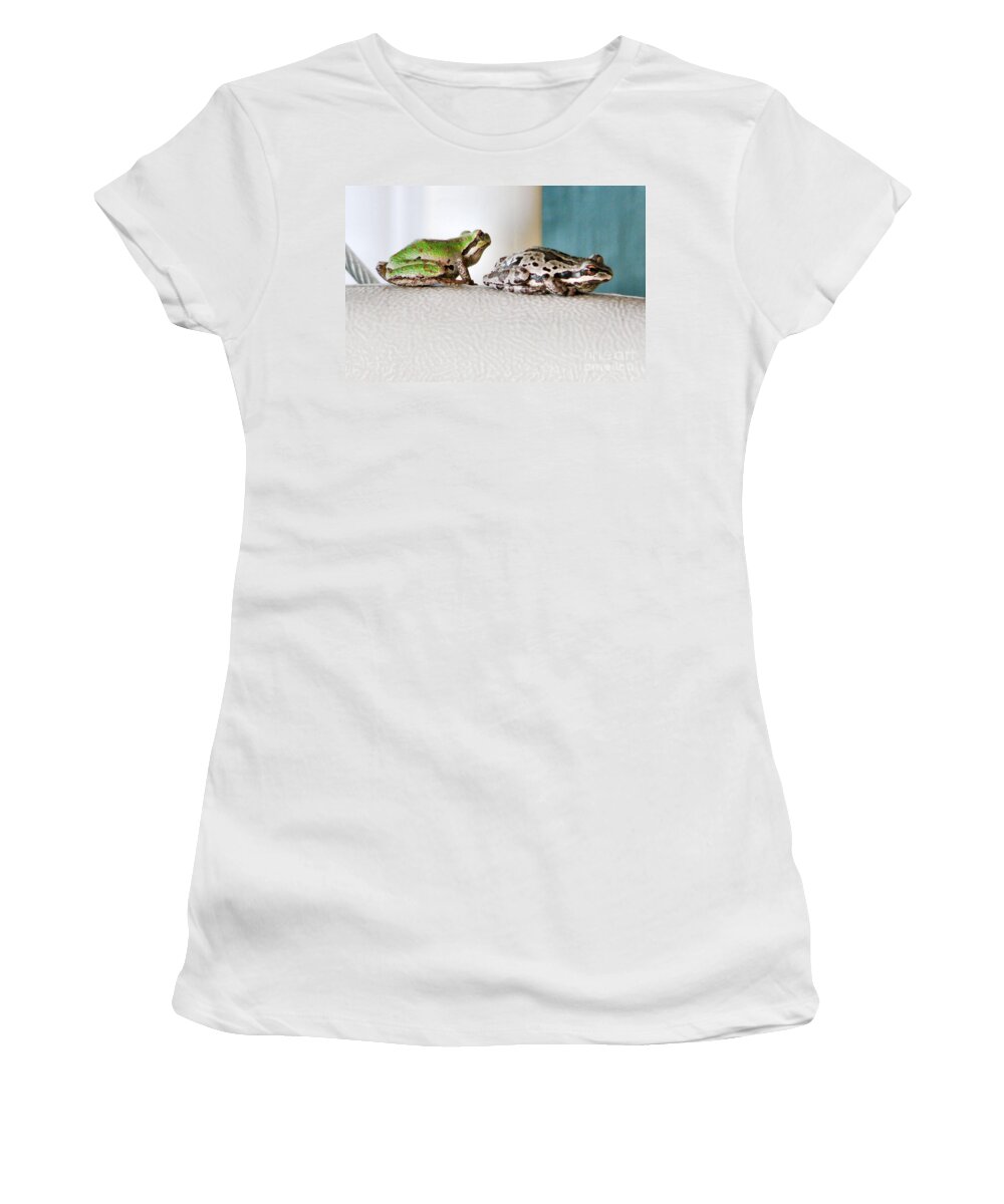 Frog Women's T-Shirt featuring the photograph Frog Flatulence - A Case Study by Rory Siegel