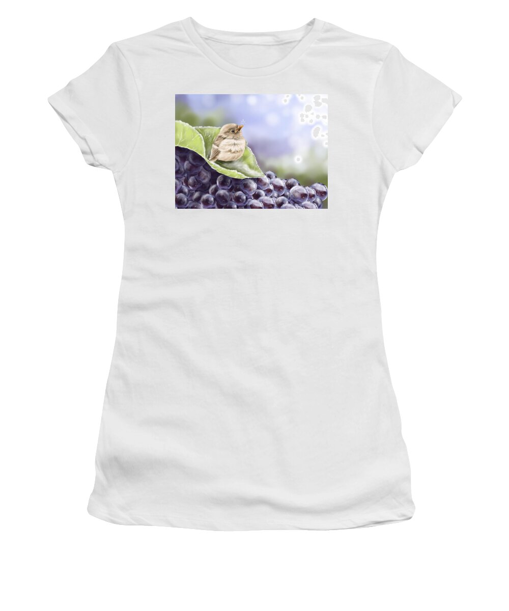 Grapes Women's T-Shirt featuring the painting Frost by Veronica Minozzi