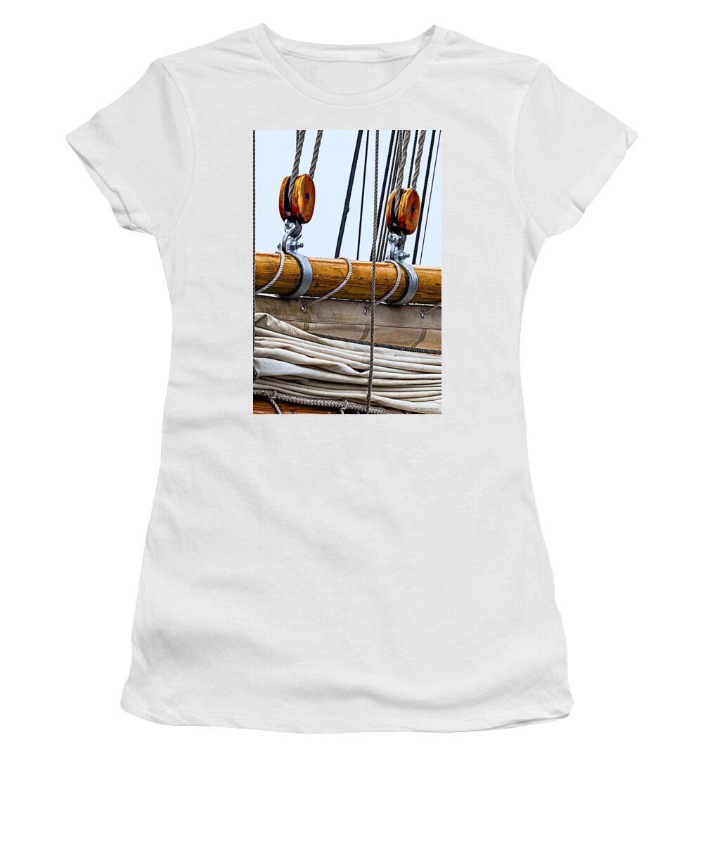 Schooner Women's T-Shirt featuring the photograph Gaff and Mainsail by Marty Saccone