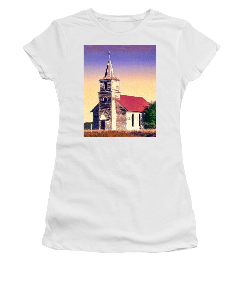 Church Women's T-Shirt featuring the painting God Is by Dominic Piperata