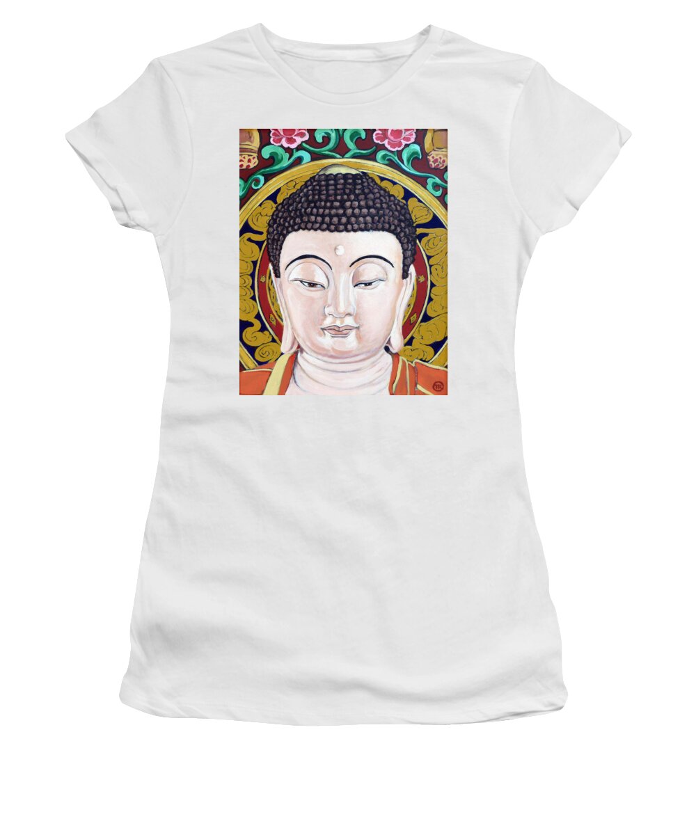 Tara Women's T-Shirt featuring the painting Goddess Tara by Tom Roderick