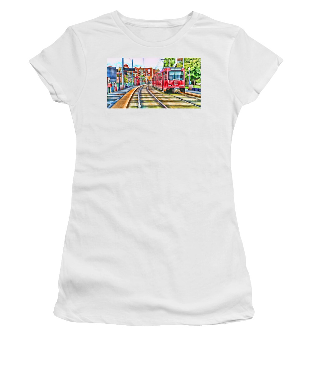 Train Women's T-Shirt featuring the photograph Going To Gillespie Field By Diana Sainz by Diana Raquel Sainz