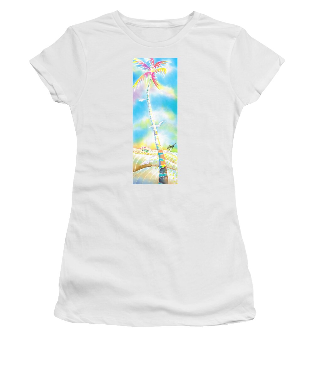 Summer Women's T-Shirt featuring the painting Golden light by Hisayo OHTA