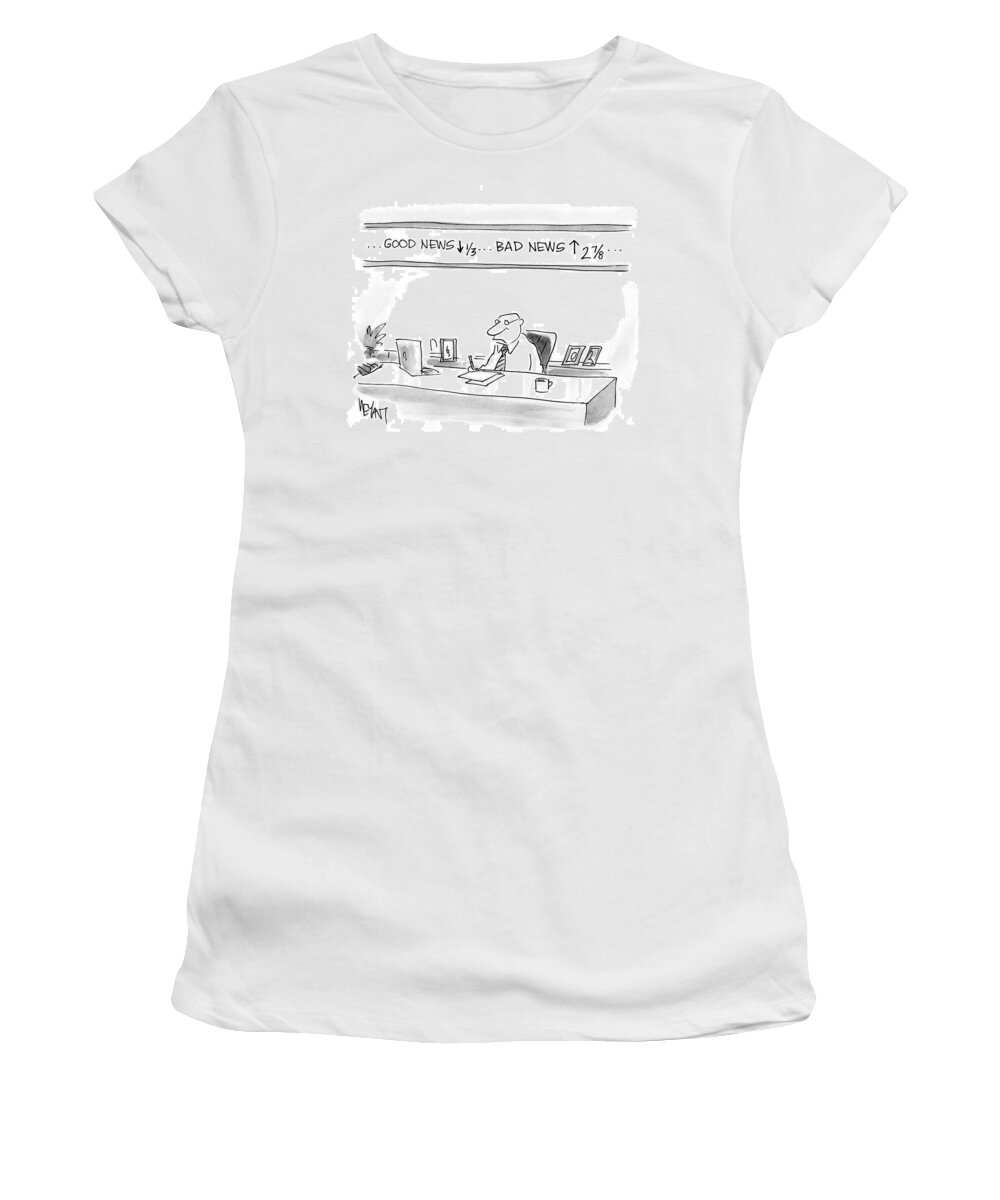 Cartoon Women's T-Shirt featuring the drawing Good News by Christopher Weyant