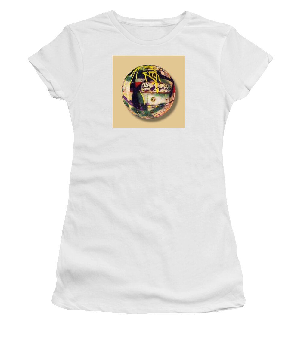 Circle Women's T-Shirt featuring the painting Graffiti Orb 2 by Tony Rubino