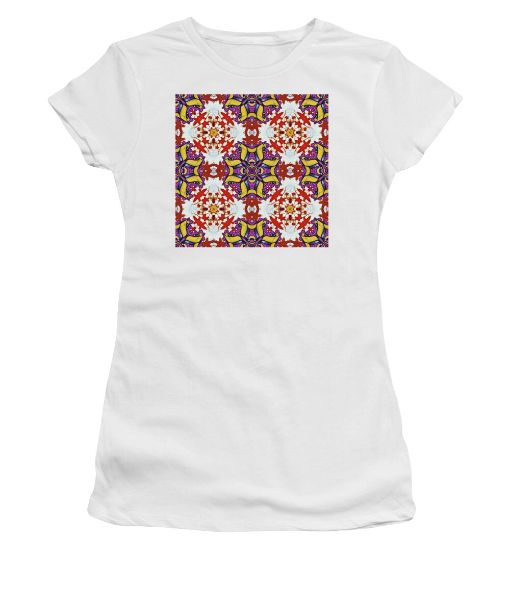 Square Women's T-Shirt featuring the digital art Graffito kaleidoscope 40 by Roberto Pagani