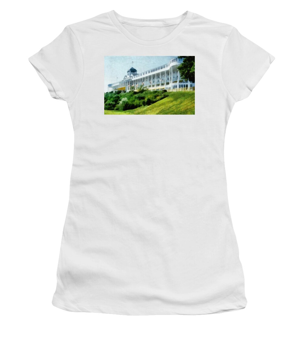 Hotel Women's T-Shirt featuring the photograph Grand Hotel Mackinac Island ll by Michelle Calkins