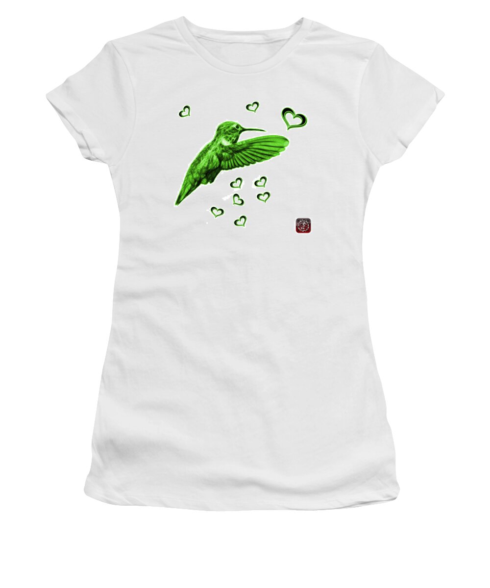 Hummingbird Women's T-Shirt featuring the digital art Green Hummingbird - 2055 F S M by James Ahn
