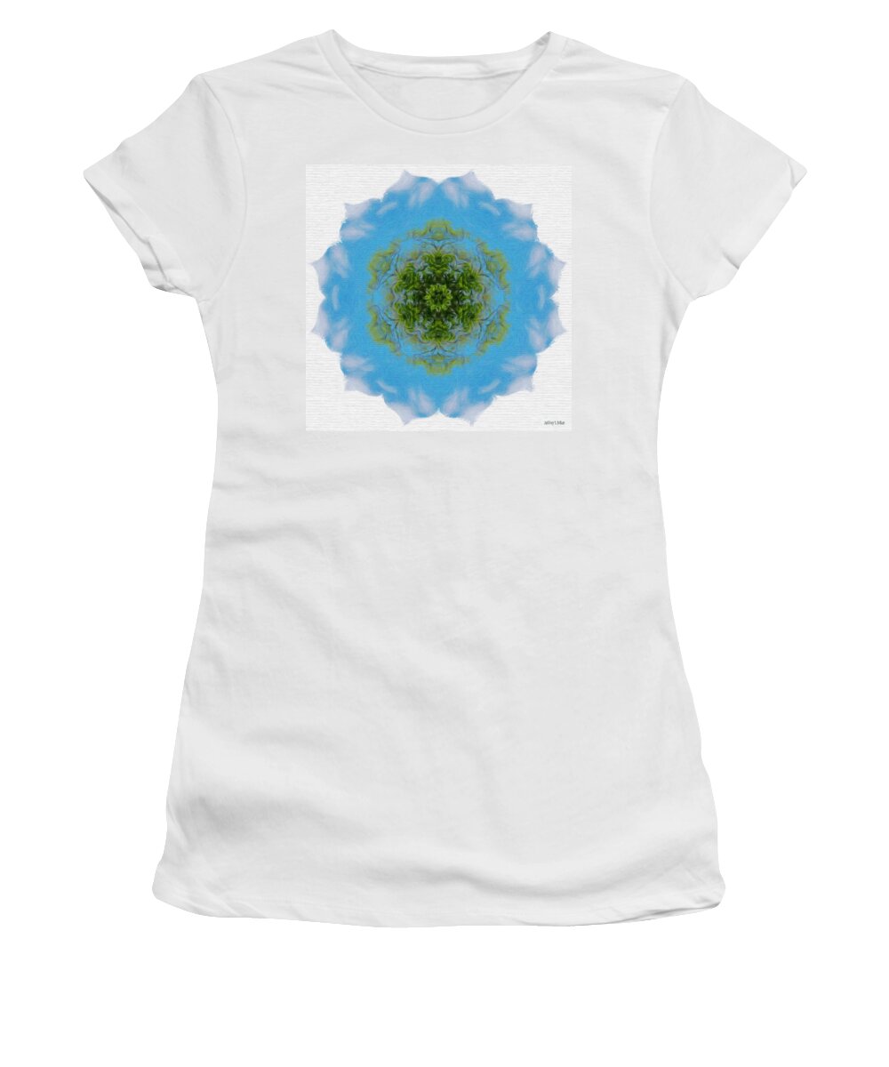 Abstract Women's T-Shirt featuring the painting Green Planet by Jeffrey Kolker