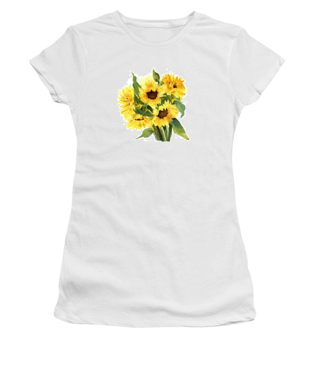 Sunflower Women's T-Shirt featuring the painting You Are My Sunshine by Maria Hunt
