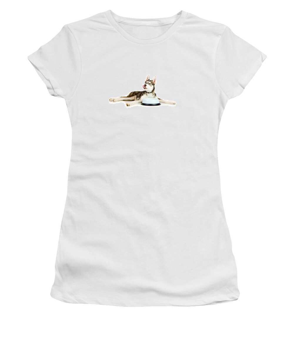 Animal Women's T-Shirt featuring the photograph Happy puppy by Alexey Stiop