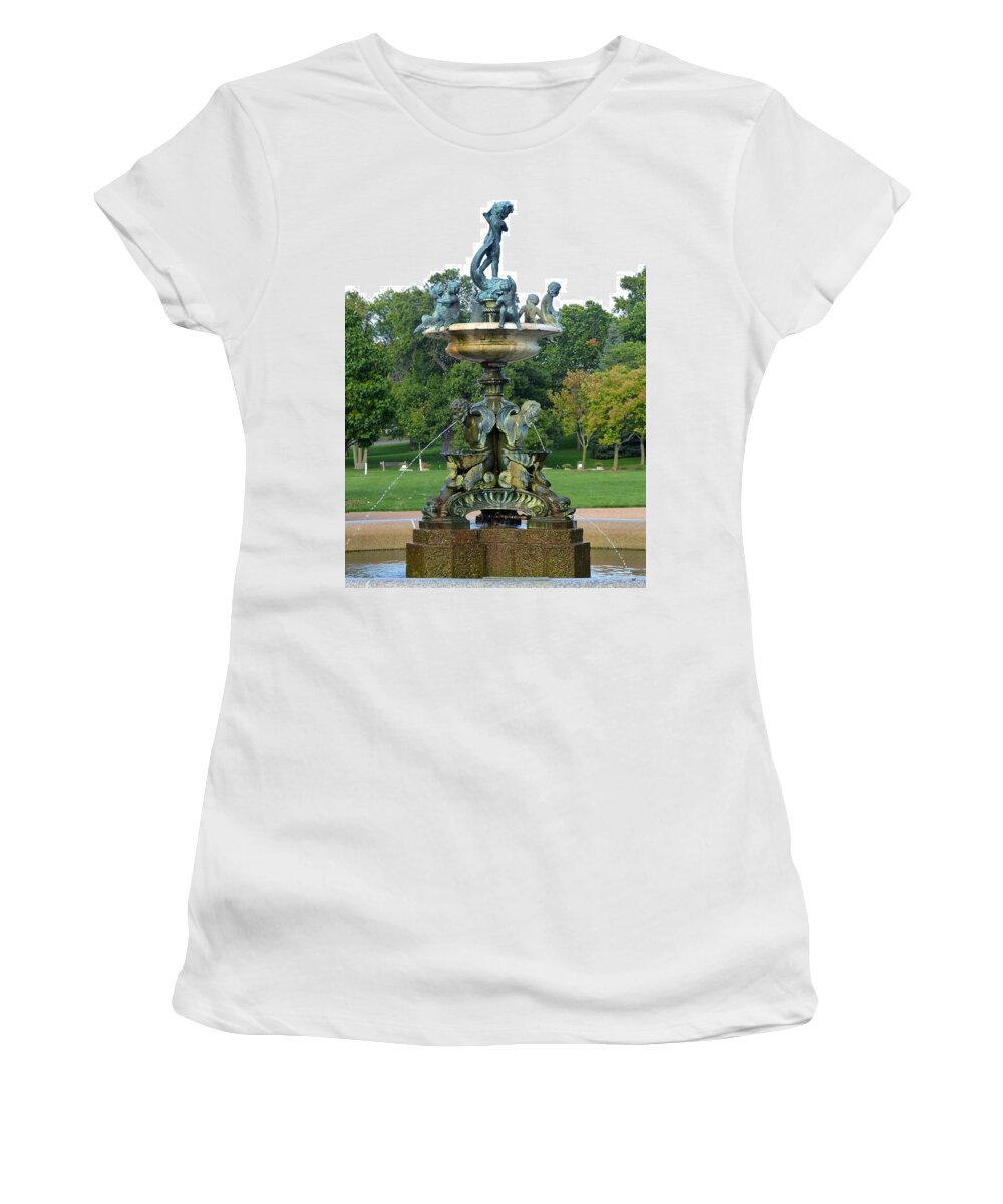 Heffelfinger Fountian Women's T-Shirt featuring the photograph Heffelfinger Fountain by Will Borden