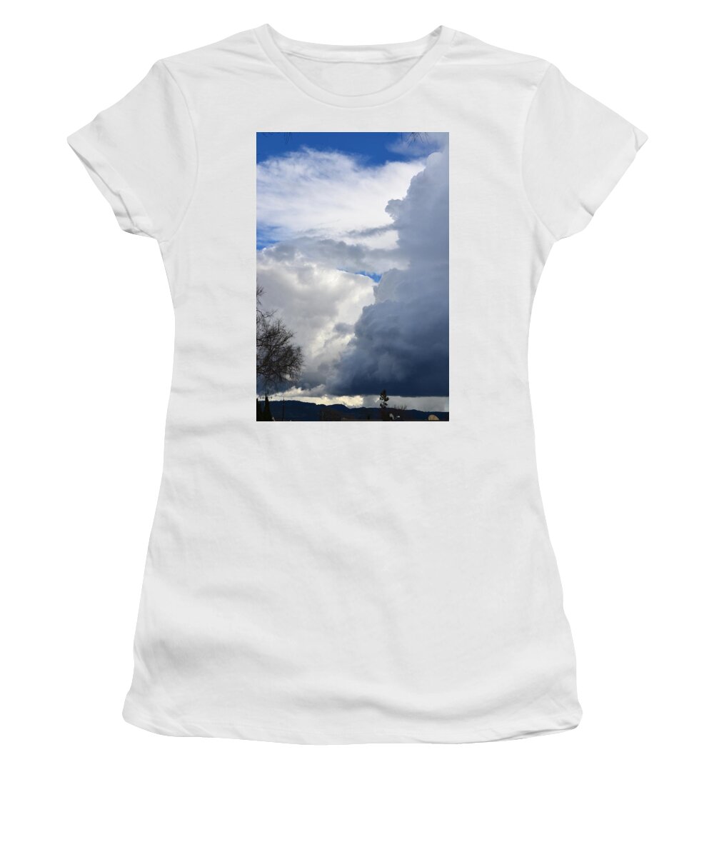  Women's T-Shirt featuring the photograph Here Comes the Rain in Napa by Dean Ferreira