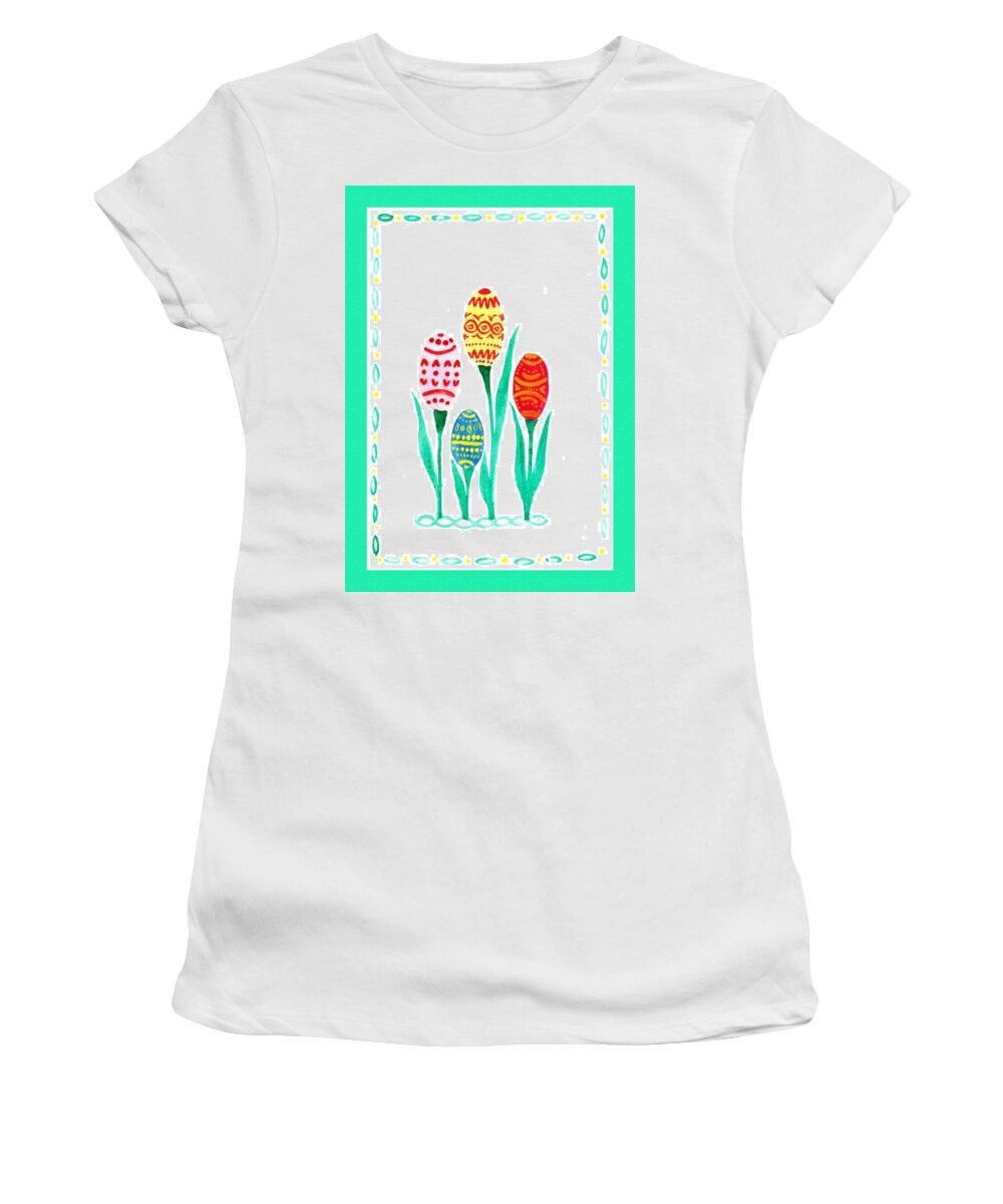 Garden Women's T-Shirt featuring the painting Homegrown Garden Eggs by Irina Sztukowski