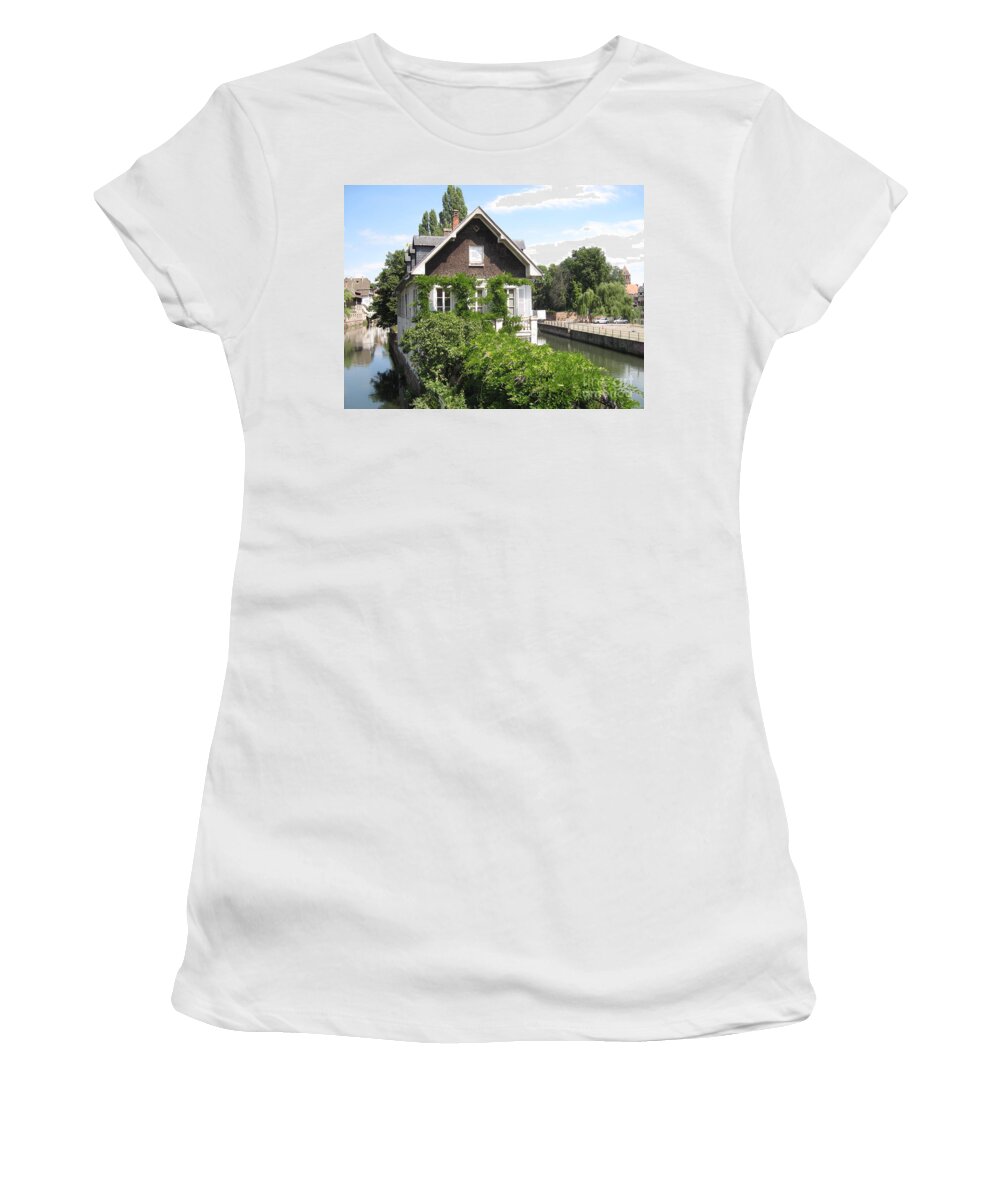 Timber Women's T-Shirt featuring the photograph House in the middle of the canal by Amanda Mohler
