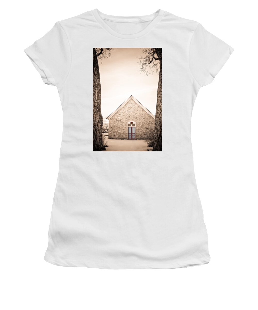 Church Women's T-Shirt featuring the photograph Hygiene Church of the Brethren 1880 by James BO Insogna