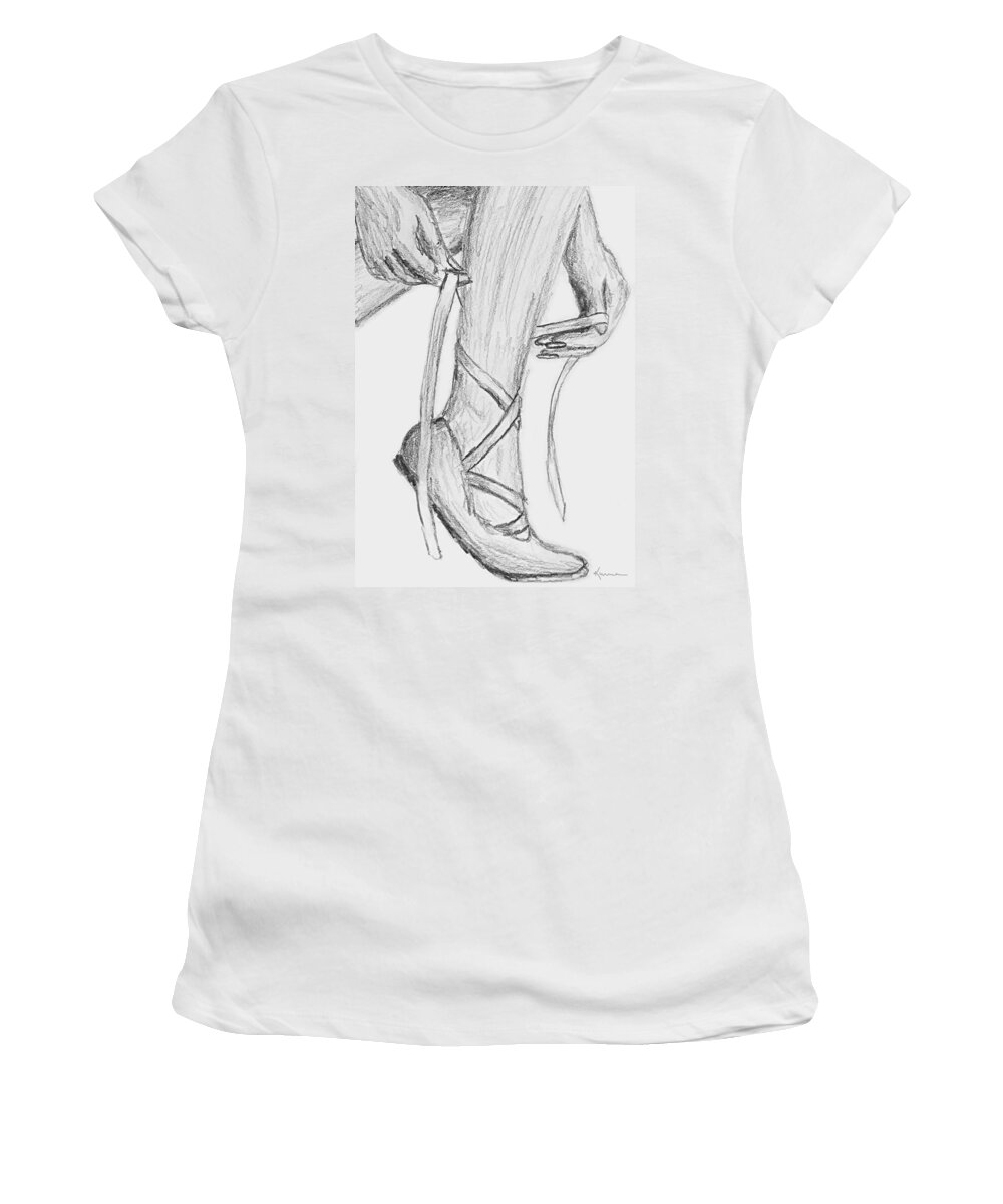 Leg Women's T-Shirt featuring the drawing I will dance by Kume Bryant