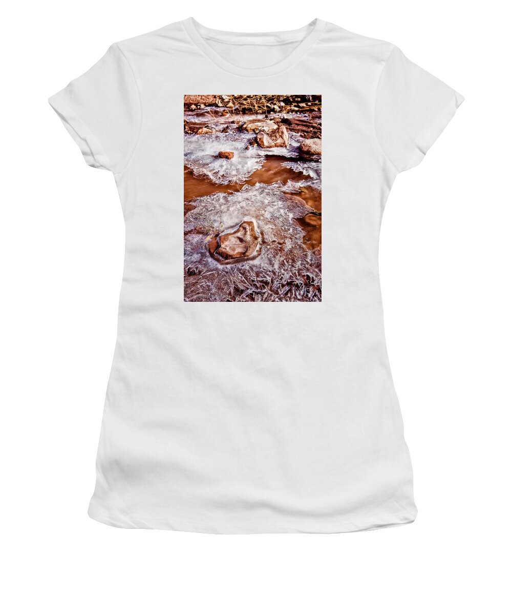 Landscape Women's T-Shirt featuring the photograph Icey Stream by Christopher Holmes