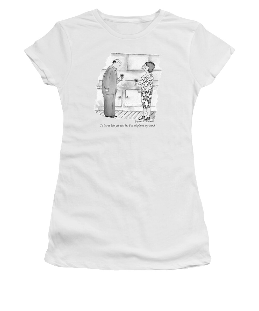 Magic Wand Women's T-Shirt featuring the drawing I'd Like To Help by Victoria Roberts