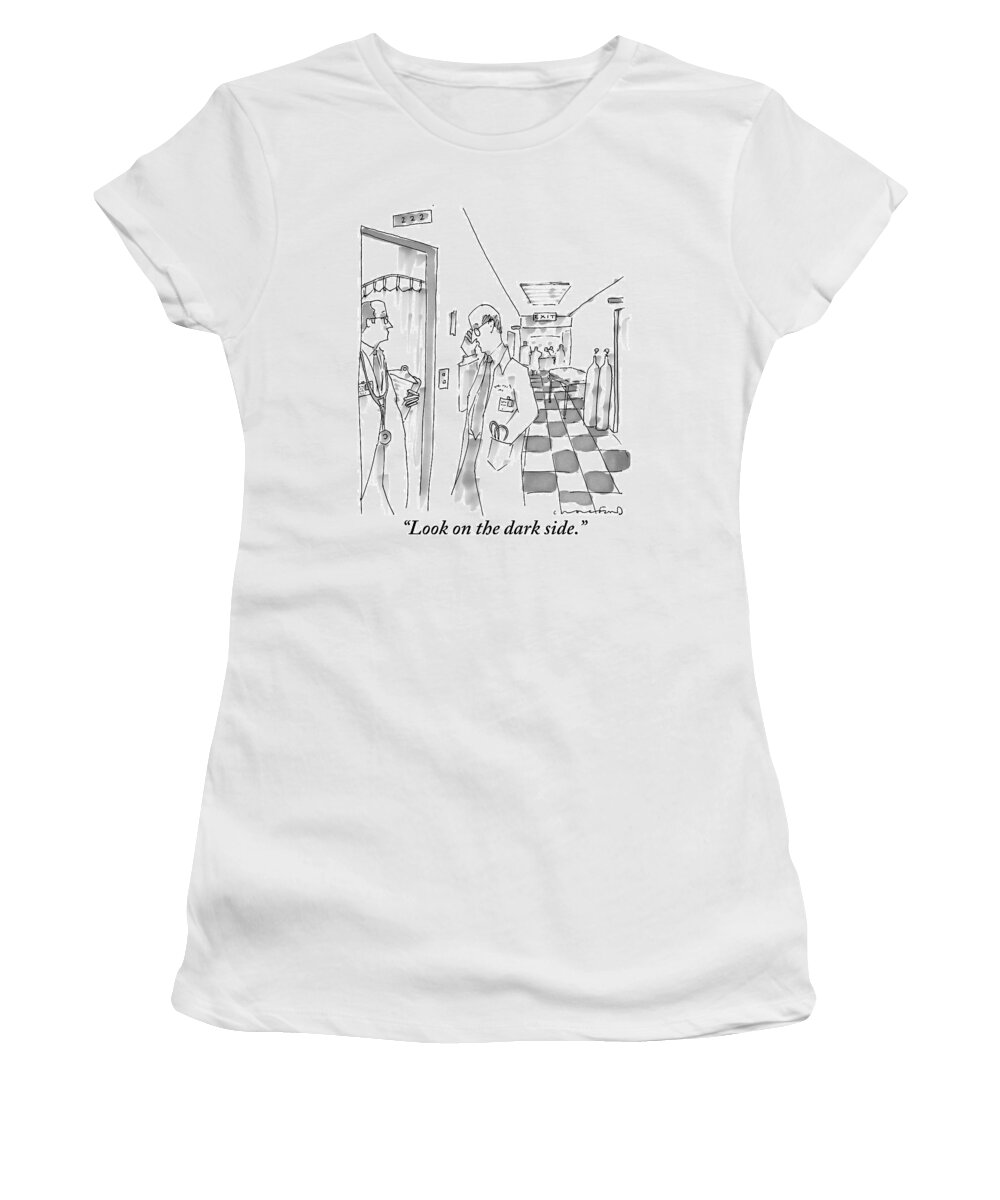 Doctors Women's T-Shirt featuring the drawing In A Hospital Hallway by Michael Crawford