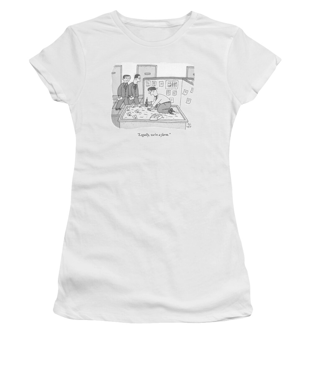 Cctk Women's T-Shirt featuring the drawing In An Office by Peter C. Vey