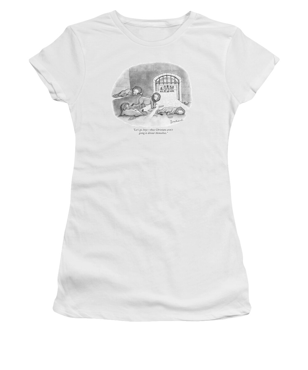 Roman Women's T-Shirt featuring the drawing In Roman Stadium by David Borchart