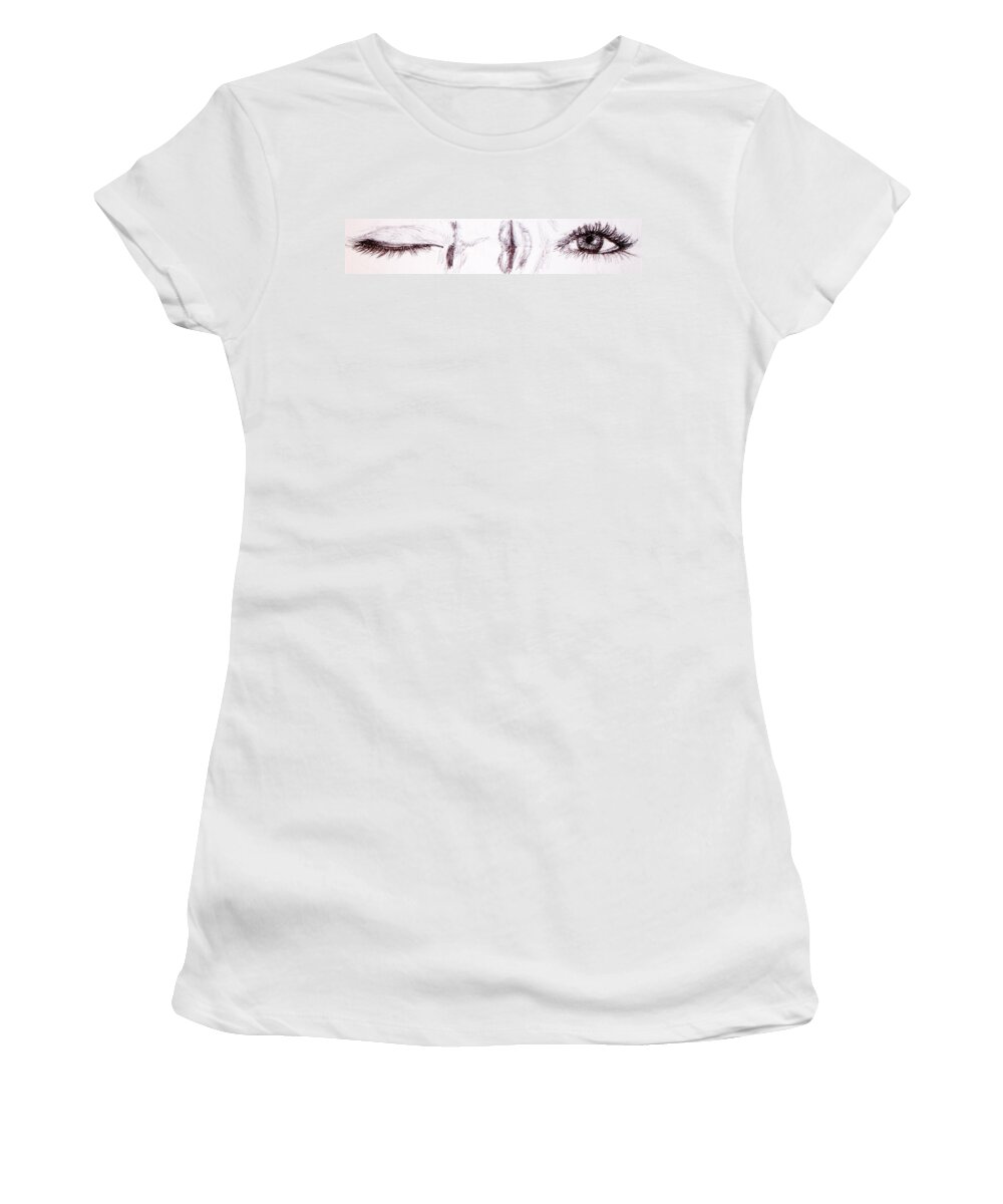 Blink Women's T-Shirt featuring the drawing In The Blink Of An Eye by Ingrid Van Amsterdam